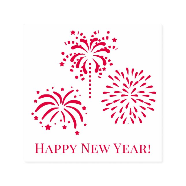 Begrüßung mit Fireworks #2 - Happy New Year Permastempel (Design)