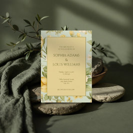 Begrüßung mit floraler Hochzeit in Weiß-Beige Einladung