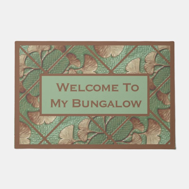 Begrüßung mit Gingko-Blätter Fußmatte (Vorderseite)