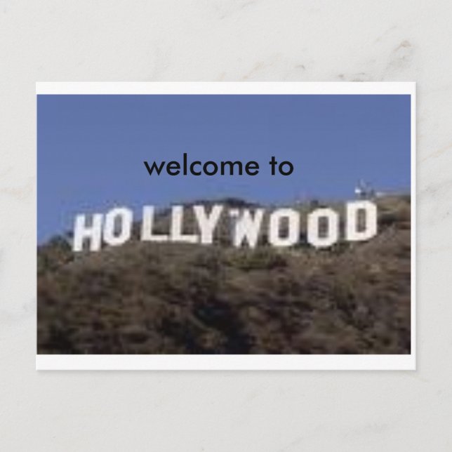Begrüßung mit Hollywood-Postkarte Postkarte (Vorderseite)