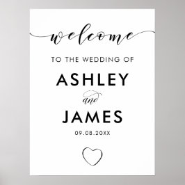 Begrüßung mit offenem Herzen, Schwarz & Weiß Poster