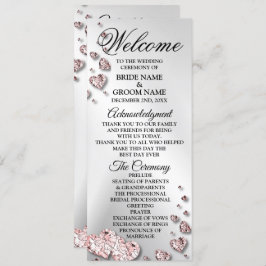 Begrüßung Pink Peach Shiny Hearts Geometric Programm