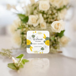 Begrüßung Quadratischer Aufkleber