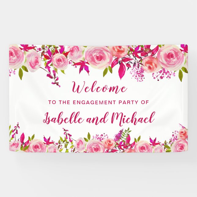 Begrüßung Rosa Rose Beroral Banner (Horizontal)