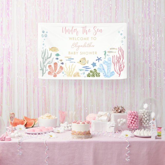 Begrüßung unter der Sea Girl Baby Dusche Banner (Party)
