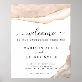 Begrüßung von Agate Blush & Gold Poster