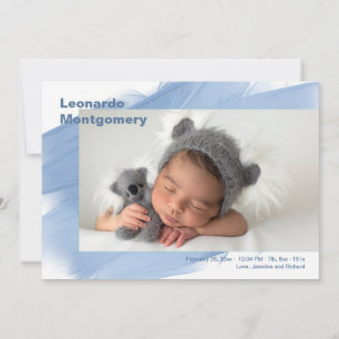 Begrüßung von Baby Boy Foto Geburtserklärung Ankündigung