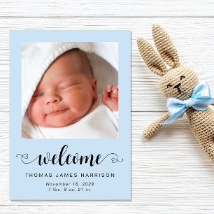 Begrüßung von Baby Boy Fotos Geburtserklärung Ankündigung