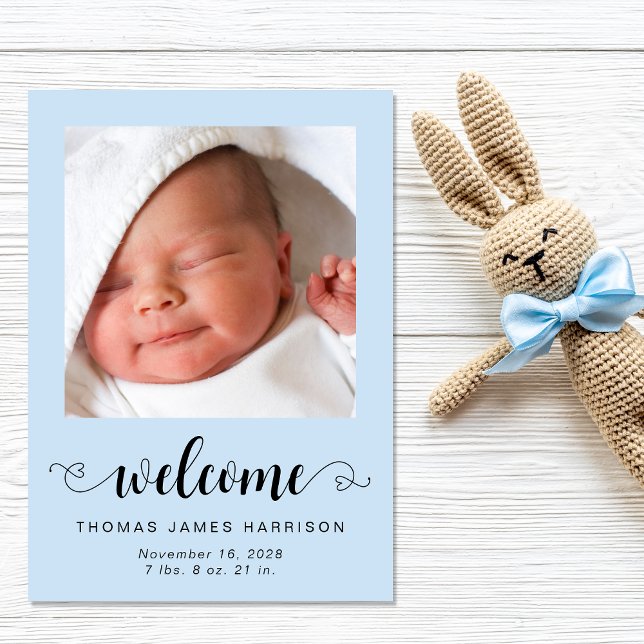 Begrüßung von Baby Boy Fotos Geburtserklärung Ankündigung (A heartfelt and personalized way to introduce your baby boy to friends and family)