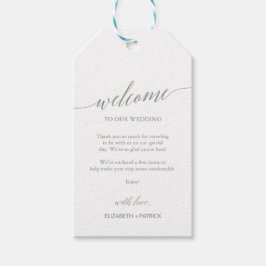 Begrüßung von Elegance Sage Green Calligraphy Geschenkanhänger