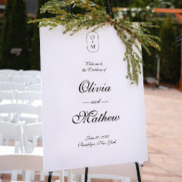 Begrüßung von formalen Skriptmonogrammen Poster