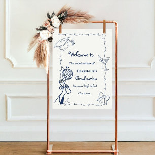 Begrüßung von Hand Drawn Graduation Party im Doodl Poster
