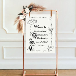 Begrüßung von Hand Drawn Graduation Party im Doodl Poster