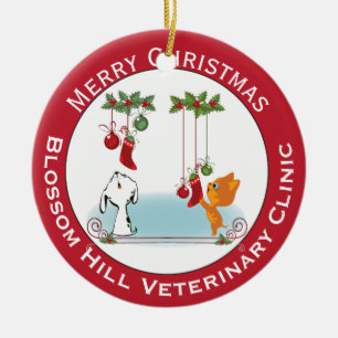 Begrüßung von Haustieren aus der Tierklinik Keramik Ornament