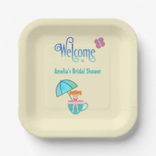 Begrüßung von Individuelle Name Brautparty Teacup Pappteller
