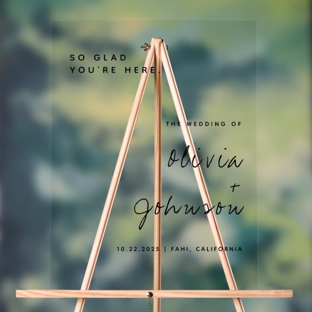 Begrüßung von Minimalistischen Skripten Acrylschild (Neutral)