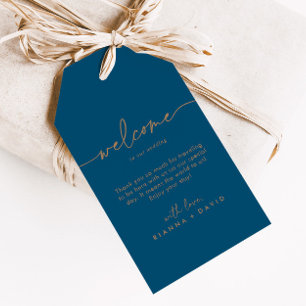 Begrüßung von Navy Blue Gold Classic Geschenkanhänger