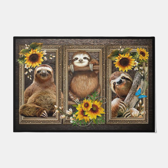 Begrüßung von Sloth Animal bedruckt, glatter Dekor Fußmatte (Vorderseite)