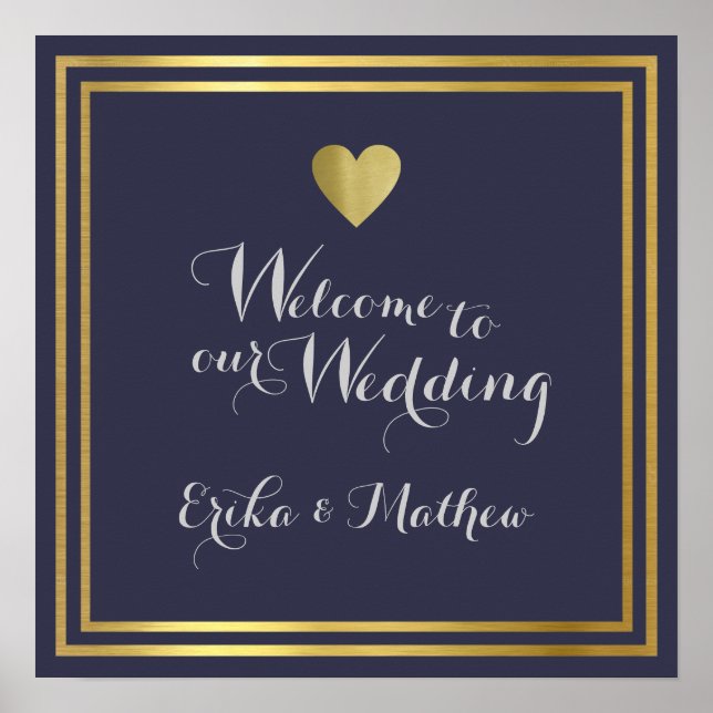Begrüßung zur Hochzeit von, Empfang Poster (Vorne)