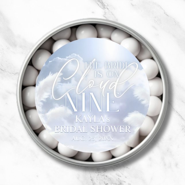 Begrüßungsabonnement auf Cloud Nine 9 Pampas Braut Runder Aufkleber (Welcome Sign On Cloud Nine 9 Pampas Bridal Shower Classic Round Sticker)
