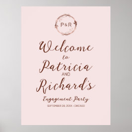 Begrüßungsanzeige für die Rose Monogram-Engagement Poster