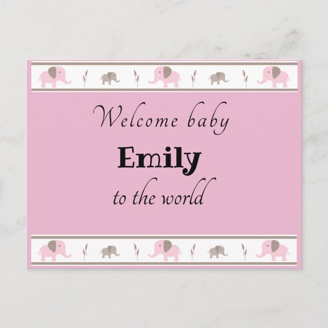 Begrüßungsbaby-Postkarte Postkarte (Vorderseite)