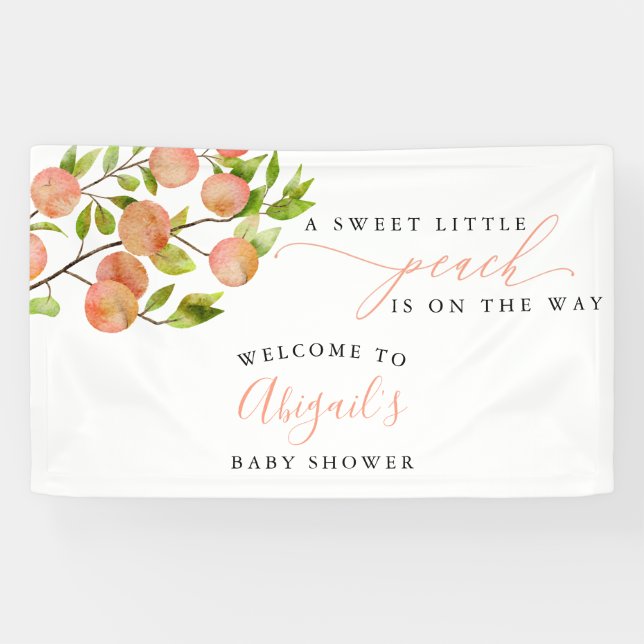 Begrüßungsbanner für Sweet Peach Baby Dusche Banner (Horizontal)