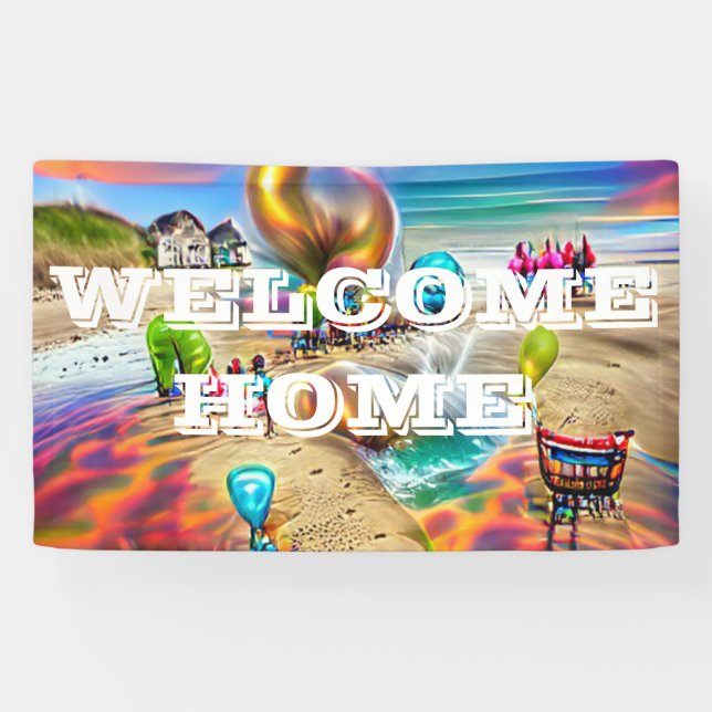 Begrüßungsbanner für Zuhause, speziell für Vinyl B Banner (Horizontal)