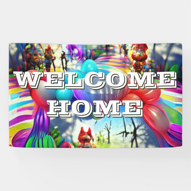 Begrüßungsbanner für Zuhause, speziell für Vinyl B Banner (Horizontal)