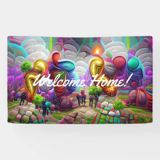 Begrüßungsbanner für Zuhause, speziell für Vinyl B Banner (Horizontal)