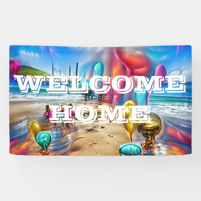 Begrüßungsbanner für Zuhause, speziell für Vinyl B Banner (Horizontal)