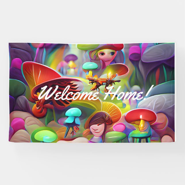 Begrüßungsbanner für Zuhause, speziell für Vinyl B Banner (Horizontal)