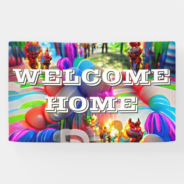 Begrüßungsbanner für Zuhause, speziell für Vinyl B Banner (Horizontal)
