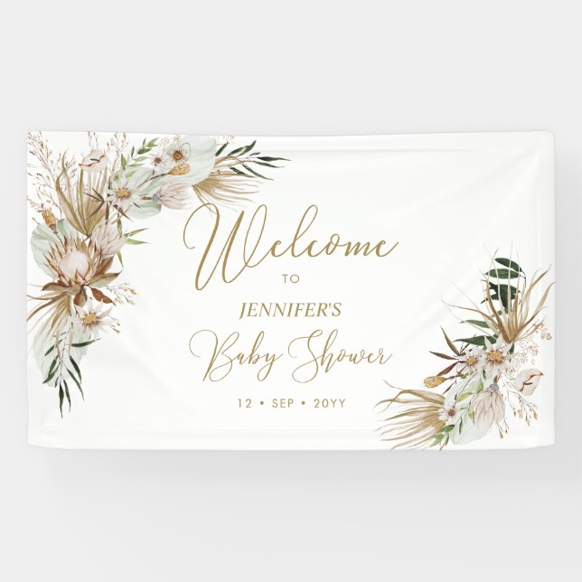 Begrüßungsbanner von Gold Boho/Bohemisch Baby Dusc Banner (Horizontal)