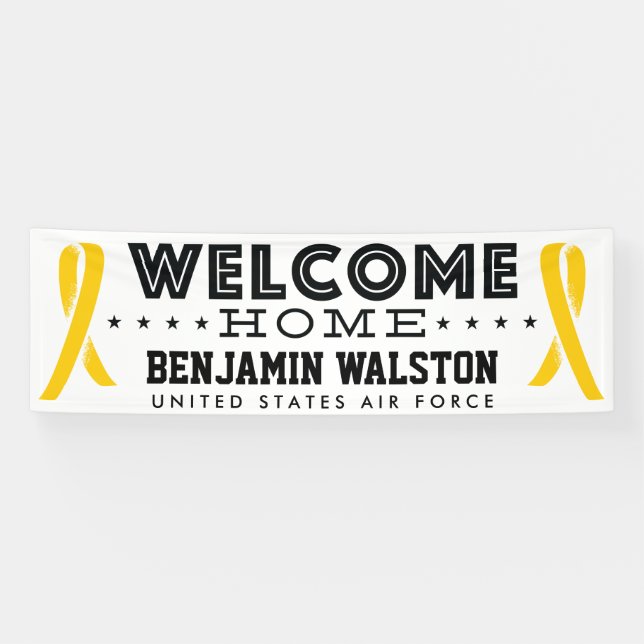 Begrüßungsbanner Zuhause Militär Gelbe Schleife Banner (Horizontal)