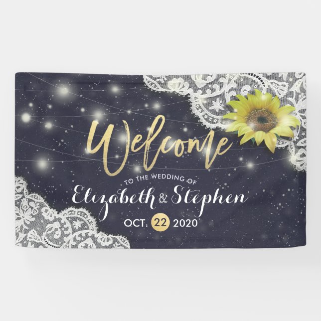 Begrüßungsbannerlace Sonnenblumensaite Light Banner (Horizontal)