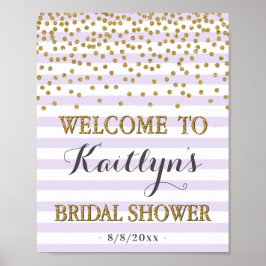 Begrüßungsdekor für Lavender und Gold Brautparty Poster
