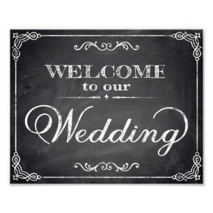 Begrüßungsempfang für Hochzeitsschilder Fotodruck