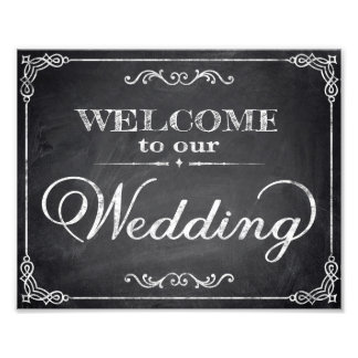 Begrüßungsempfang für Hochzeitsschilder Fotodruck