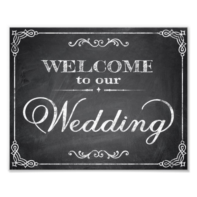 Begrüßungsempfang für Hochzeitsschilder Fotodruck (Vorne)