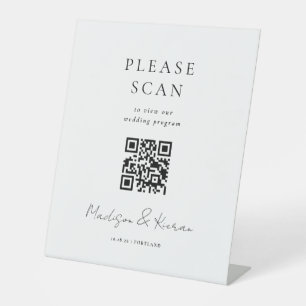 Begrüßungsfeier QR Code-Zeichen Sockelschild