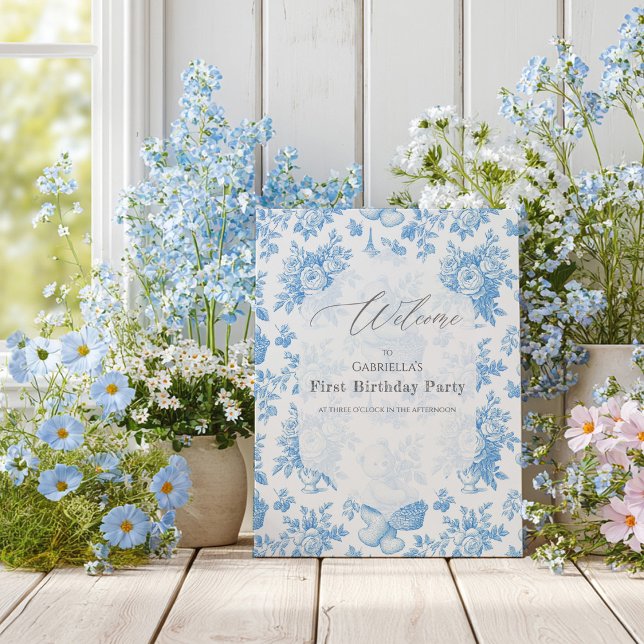 Begrüßungsgarten des französischen Toile-Blumenbär Poster (Von Creator hochgeladen)