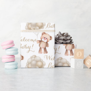 Begrüßungsgebär und Ballons Geschenkpapier