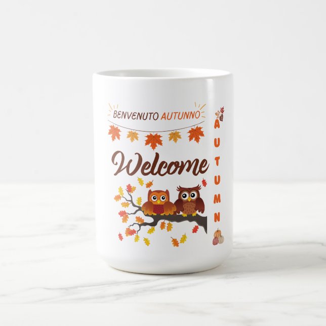 Begrüßungsherbst - zweisprachige Tasse (Mittel)