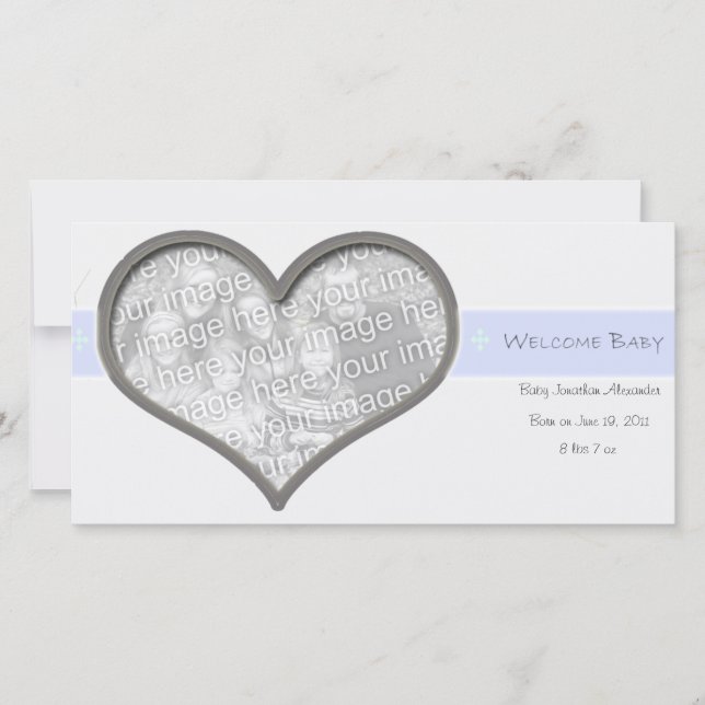 BegrüßungsjungBaby Ankündigung (Vorderseite)