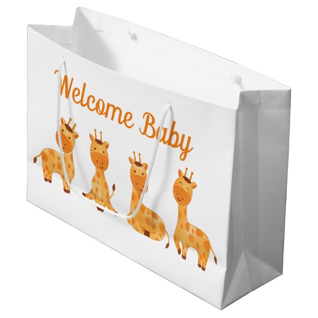 BegrüßungsjungBaby Große Geschenktüte (Vorderseite Schrägansicht)