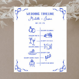 Begrüßungskalender des Blue Wedding Poster