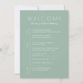 Begrüßungskarte für das Hochzeitwochenende Minimal Einladung
