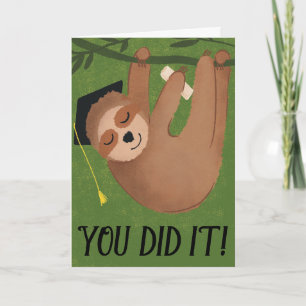 Begrüßungskarte für den Sloth Abschluss Karte