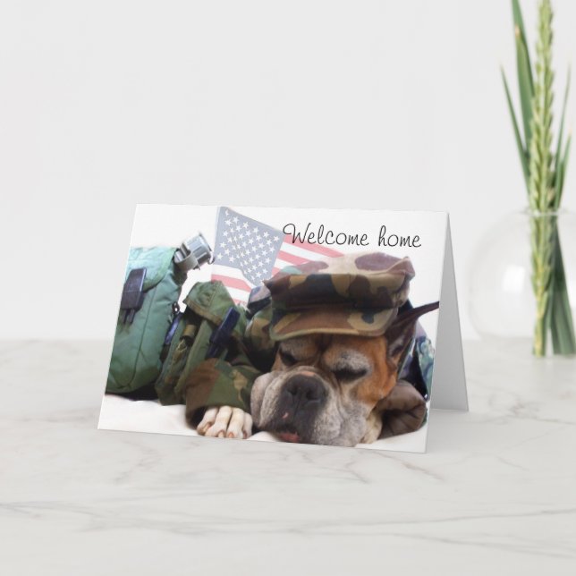 Begrüßungskarte von Zuhause Soldier Boxer Karte (Vorderseite)